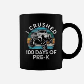 I Crushed 100 Days Of Pre-K Gift Monster Truck Preschooler Coffee Mug | Crazezy AU