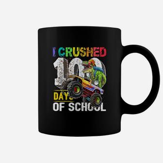 I Crushed 100 Days Of School Dinosaur Monster Truck Gift Boy Coffee Mug - Seseable