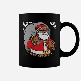 I Do It For The Hos Christmas African American Santa Black Sweatshirt Coffee Mug | Crazezy