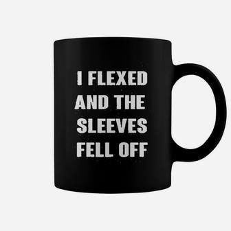 I Flexed And The Sleeves Fell Off Muscle Funny Gym Workout Coffee Mug - Thegiftio UK