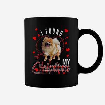 I Found My Valentines Red Plaid Pomeranian Dog Coffee Mug - Monsterry