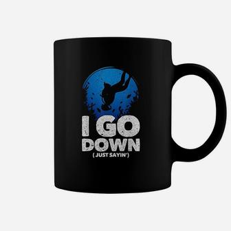 I Go Down Funny Diving Design   Coffee Mug - Thegiftio UK