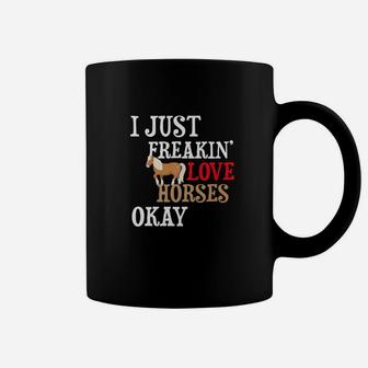 I Just Freakin Love Horses Gift Mini Horse Lovers Coffee Mug - Thegiftio UK