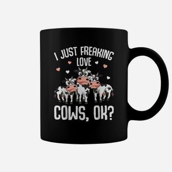 I Just Freaking Love Cows Farmers Cow Lover Kids Women Coffee Mug | Crazezy DE