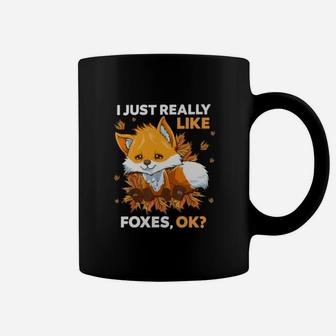 I Just Really Like Foxes Ok Autum Coffee Mug - Thegiftio UK