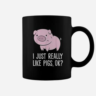 I Just Really Like Pigs Ok Kids Boys Love Pigs Coffee Mug | Crazezy UK