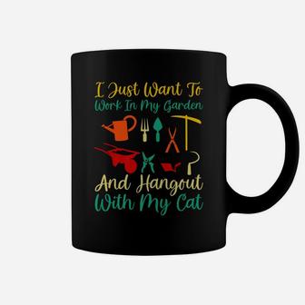 I Just Want To Work In My Garden And Hangout With My Cat Coffee Mug | Crazezy DE