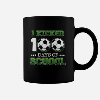 I Kicked 100 Days Of School Soccer Sports Boys Kids Gift Coffee Mug | Crazezy AU