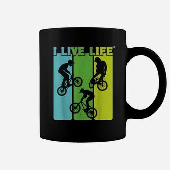 I Live Life Vintage Bmx Riders Bike Bicycle Stunt Racing Coffee Mug - Monsterry UK