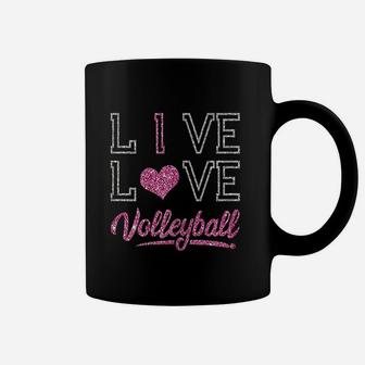 I Live Love Volleyball Coffee Mug | Crazezy DE