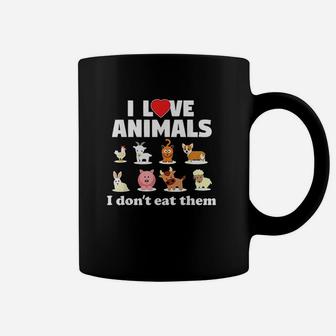 I Love Animals I Dont Eat Them Funny Vegan Vegetarian Gift Coffee Mug | Crazezy AU