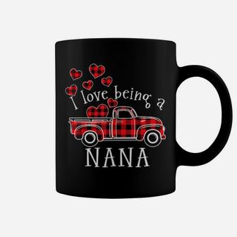 I Love Being A Nana Red Truck With Heart Valentines Day Coffee Mug - Monsterry