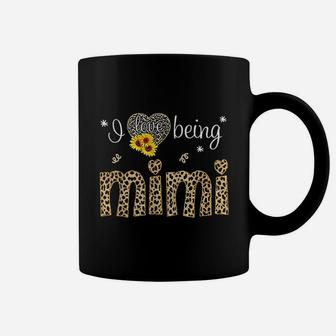 I Love Being Mimi Sunflower Leopard Hippie Mothers Day Coffee Mug | Crazezy UK
