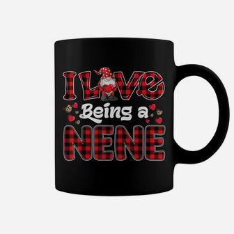 I Love Being Nene Red Plaid Hearts Gnome Valentine's Day Coffee Mug | Crazezy DE