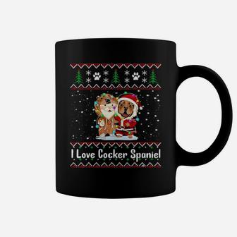 I Love Cocker Spaniel Wear Santa Suit Christm Coffee Mug - Monsterry