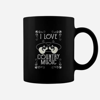 I Love Country Music Vintage Guitar Musician Coffee Mug | Crazezy