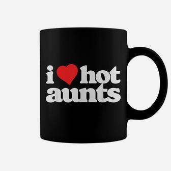 I Love Hot Aunts Funny 80S Vintage Minimalist Heart Coffee Mug | Crazezy UK