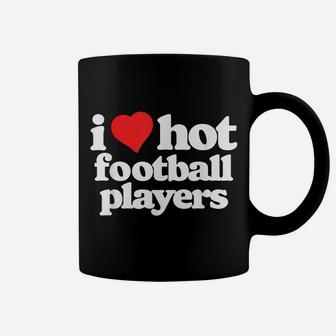 I Love Hot Football Players Funny 80S Vintage Heart Coffee Mug | Crazezy CA