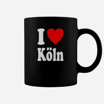 I Love Köln Tassen mit Herz & Stadt-Motiv, Schwarzes Liebhaber Tee - Seseable