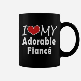 I Love My Adorable Fiancã© Valentine's Day Matching Couple Coffee Mug - Monsterry