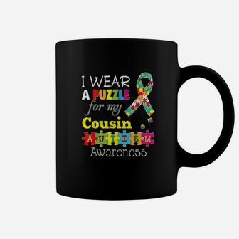 I Love My Autistic Cousin Awareness Day Rainbow Coffee Mug | Crazezy