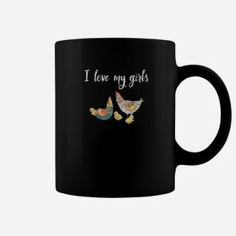 I Love My Girls Chicken Farmer Animal Distressed Coffee Mug - Thegiftio UK