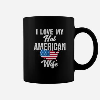 I Love My Hot American Wife Patriotic Us Husband Gift Coffee Mug - Thegiftio