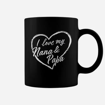 I Love My Nana And Papa In White Heart Coffee Mug | Crazezy CA