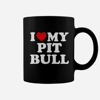 I Love My Pit Bull Gift With Heart Coffee Mug - Thegiftio UK