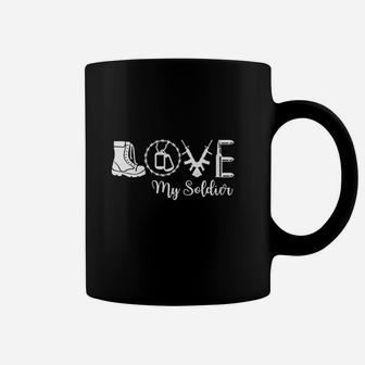I Love My Soldier Proud Army Mother Wife Girlfriend Sister Coffee Mug | Crazezy
