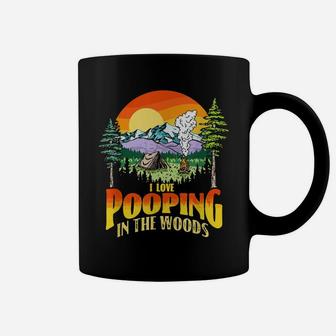 I Love Pooping In The Woods Funny Vintage Camping Retro 80S Coffee Mug | Crazezy