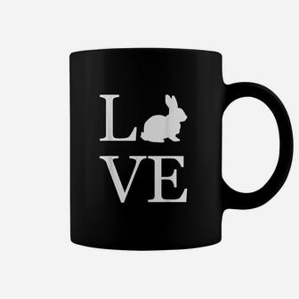 I Love Rabbit Bunny Silhouette Animal Lover White Graphics Coffee Mug | Crazezy DE
