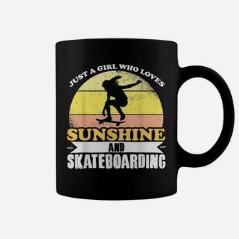 I Love Skating And Sunshine Funny Skateboard Girl Coffee Mug | Crazezy UK