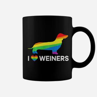 I Love Weiners Dachshund Lgbt Gay Lesbian Pride Coffee Mug - Monsterry