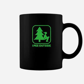 I Pee Outside Girl Sign Funny Camping Hiking Outdoor Coffee Mug - Thegiftio UK