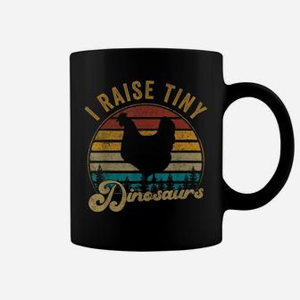 I Raise Tiny Dinosaurs Vintage Retro 70S Chicken Silhouette Coffee Mug | Crazezy DE
