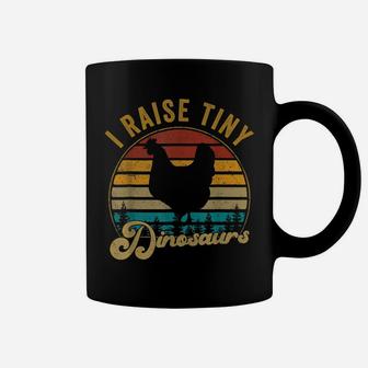 I Raise Tiny Dinosaurs Vintage Retro 70S Chicken Silhouette Coffee Mug | Crazezy UK