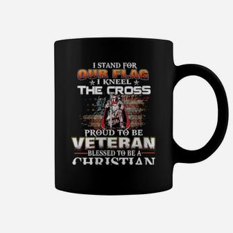 I Stand For Our Flag I Kneel For The Cross Proud Templar Coffee Mug - Monsterry AU