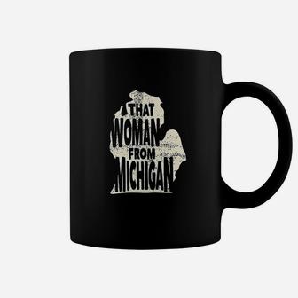 I Stand With That Woman From Michigan Map Cream Coffee Mug - Thegiftio UK
