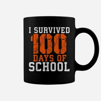 I Survived 100 Days Of School Funny Teacher Tee Coffee Mug | Crazezy UK