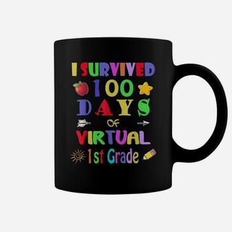 I Survived 100 Days Of Virtual 1St Grade Students - Teachers Coffee Mug | Crazezy