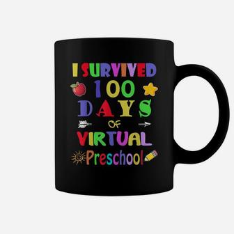 I Survived 100 Days Of Virtual Preschool Students - Teachers Coffee Mug | Crazezy