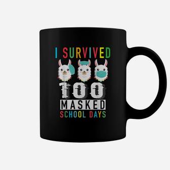 I Survived 100 Masked School Days Llama Wrong Teacher Coffee Mug - Seseable