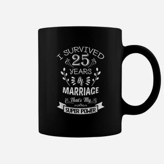 I Survived 25 Years Of Marriage Wedding Coffee Mug - Thegiftio UK