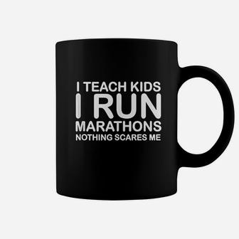I Teach Kids I Run Marathons Running Ee Gift For Runner Coffee Mug | Crazezy DE