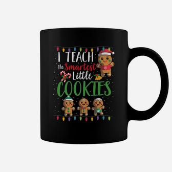 I Teach Smartest Cookies Christmas Teacher Gift Gingerbread Coffee Mug | Crazezy