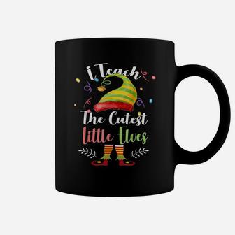 I Teach The Cutest Little Elves Xmas Funny Christmas Teacher Coffee Mug | Crazezy DE