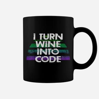 I Turn Wine Into Code Programming Coding Joke Coffee Mug - Monsterry DE