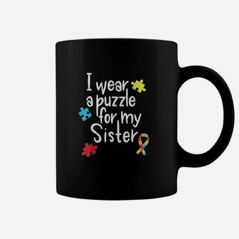 I Wear A Puzzle For My Sister Coffee Mug | Crazezy CA