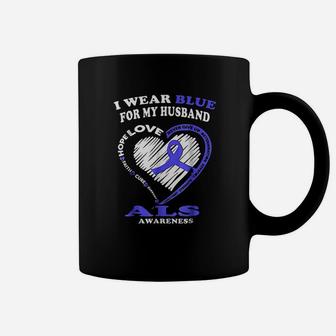 I Wear Blue For My Husband Coffee Mug | Crazezy DE